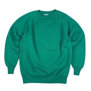 Vtg Pannill Hanes Sweatshirt Mens Large Green 1980s Raglan Crewneck Made in USA